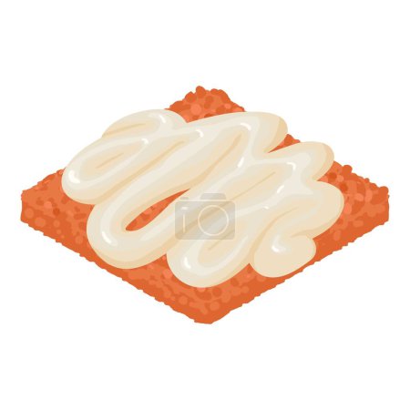 Illustration for Semi finished icon isometric vector. Sauce stripe on piece of fresh chopped meat. Meat product, frozen mince - Royalty Free Image