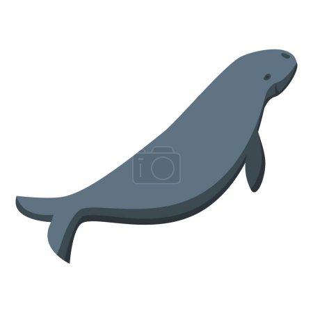 Téléchargez les illustrations : Black dugong icon isometric vector. Ocean baby. Underwater mammal - en licence libre de droit