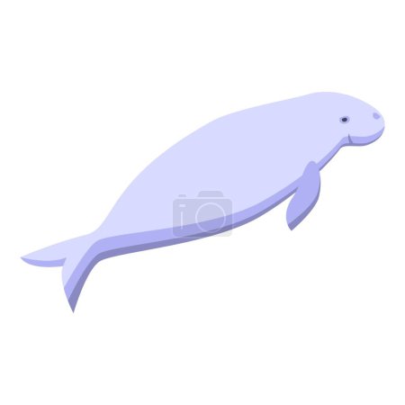 Téléchargez les illustrations : Aquatic mammal icon isometric vector. Sea manatee. Water animal - en licence libre de droit