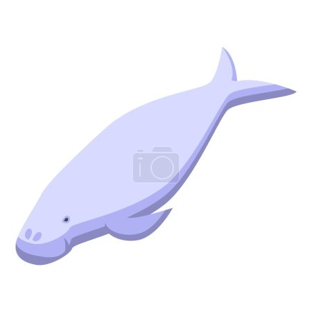 Téléchargez les illustrations : Fat dugong icon isometric vector. Sea baby. Water animal - en licence libre de droit