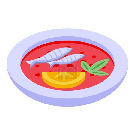 Téléchargez les illustrations : Sardine icon isometric vector. Seafood fish. Pacific food - en licence libre de droit