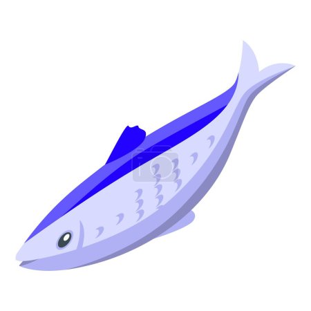 Téléchargez les illustrations : Sardine icon isometric vector. Fish seafood. Oil food - en licence libre de droit