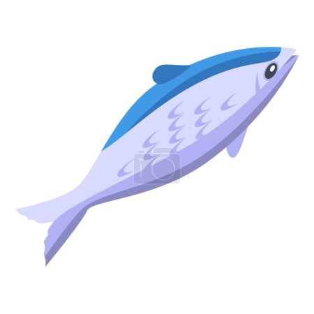 Téléchargez les illustrations : Sardine fish icon isometric vector. Seafood nature. Iwashi dry - en licence libre de droit