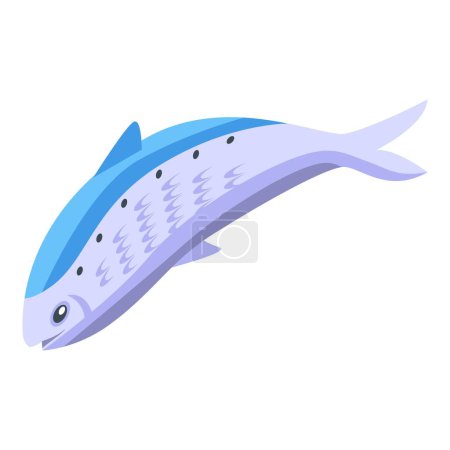 Téléchargez les illustrations : Sardine seafood icon isometric vector. Herring fish. Ocean food - en licence libre de droit