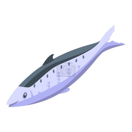 Téléchargez les illustrations : Herring icon isometric vector. Fish sardine. Oil food - en licence libre de droit
