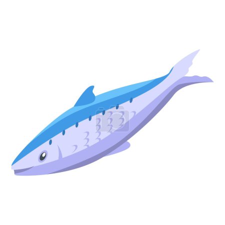 Téléchargez les illustrations : Tuna fish icon isometric vector. Herring seafood. Pacific food - en licence libre de droit