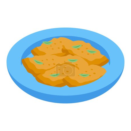 Téléchargez les illustrations : Snack food icon isometric vector. Dish potato. Cooking meal - en licence libre de droit