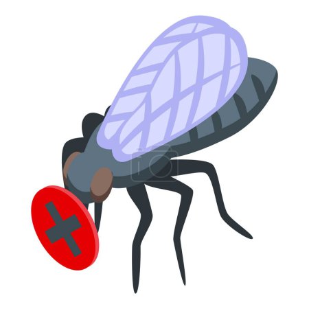 Ilustración de Fly tsetse icon isometric vector. Insect pest. House bug - Imagen libre de derechos
