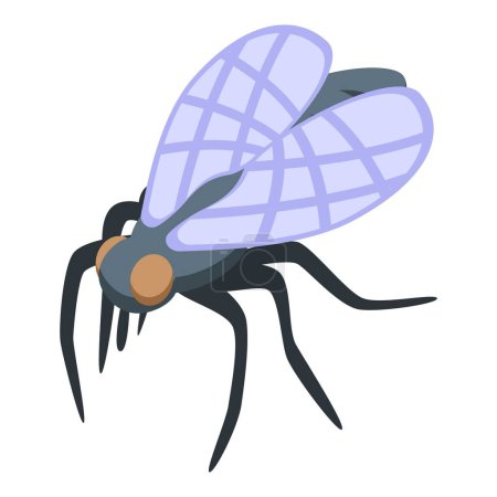 Ilustración de Fly insect icon isometric vector. Biology bug. Nature pest - Imagen libre de derechos
