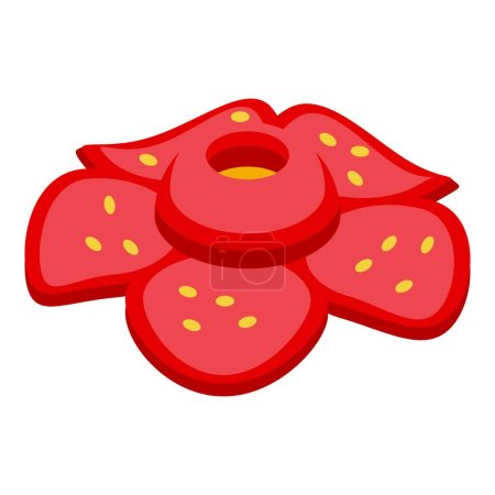 Téléchargez les illustrations : Red rafflesia icon isometric vector. Floral nature. Tropical blossom - en licence libre de droit