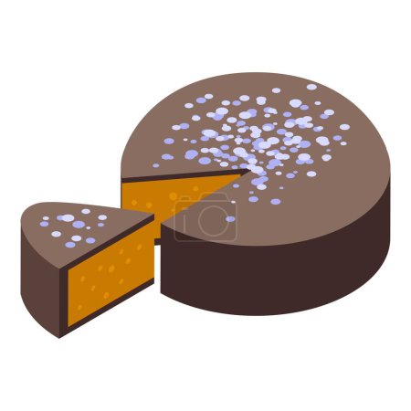 Téléchargez les illustrations : Cocoa panettone icon isometric vector. Sweet food. Spring meal - en licence libre de droit