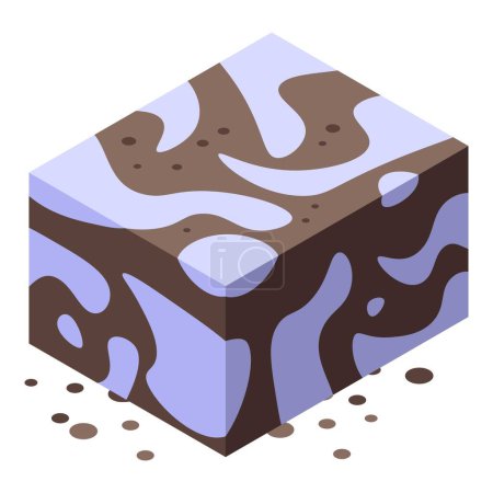 Ilustración de Cocoa halva icon isometric vector. Sweet chalva. Dessert kitchen - Imagen libre de derechos