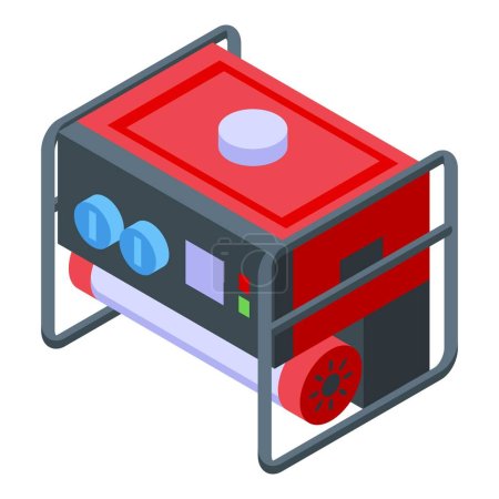 Illustration for Garage generator icon isometric vector. Power energy. Gas industrial - Royalty Free Image