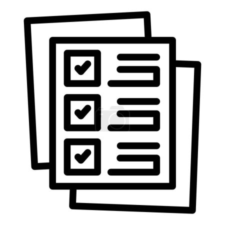 Ilustración de Paper key point icon outline vector. Tick word. Top main - Imagen libre de derechos