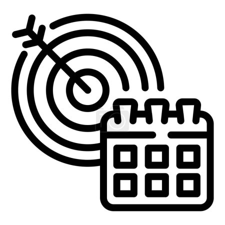Ilustración de Calendar target icon outline vector. Business point. Word key - Imagen libre de derechos