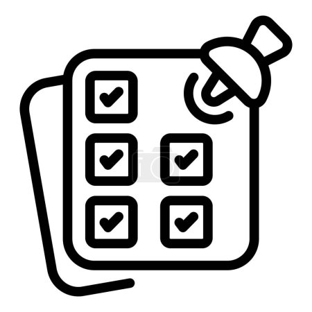 Ilustración de Calendar key note icon outline vector. Business point. Top list - Imagen libre de derechos