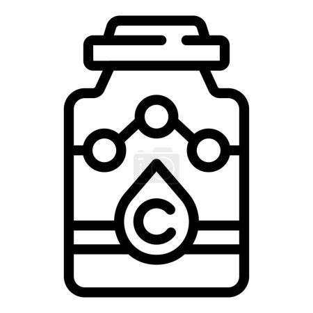 Illustration for Collagen bottle icon outline vector. Cell cream. Cosmetic care - Royalty Free Image