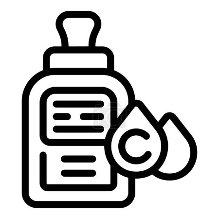Ilustración de Collagen bottle icon outline vector. Care cream. Molecule gel - Imagen libre de derechos