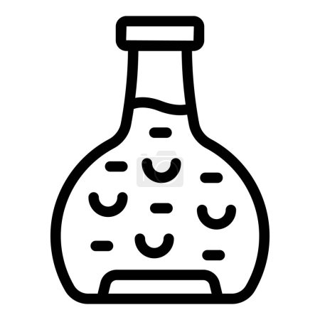 Illustration for Collagen flask icon outline vector. Cell cream. Serum cosmetic - Royalty Free Image