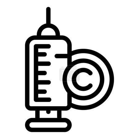 Illustration for Collagen injection icon outline vector. Cell care. Molecule gel - Royalty Free Image