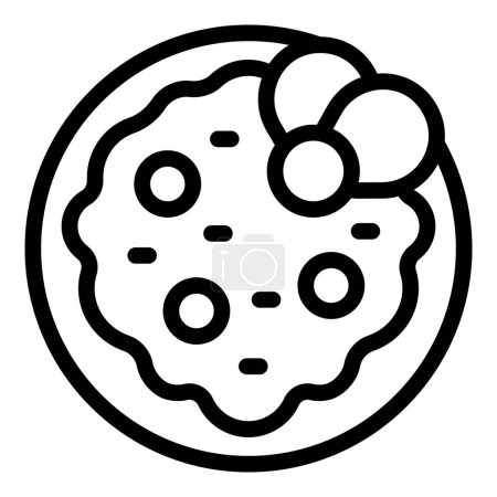 Illustration for Top view hummus plate icon outline vector. Tahini day. Paste bowl - Royalty Free Image