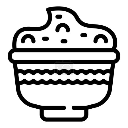 Illustration for Hummus bowl icon outline vector. Paste day. Falafel vegetable - Royalty Free Image