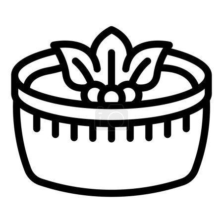 Illustration for Meal hummus icon outline vector. Cuisine day. Spread paste - Royalty Free Image