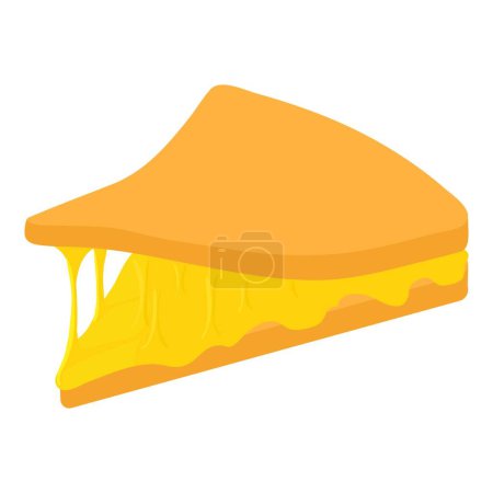 Illustration for Grilled cheese icon isometric vector. Hot homemade mozzarella cheese sandwich. Food concept, breakfast product - Royalty Free Image