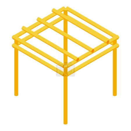 Illustration for Pergola design icon isometric vector. House construction. Wood garden - Royalty Free Image