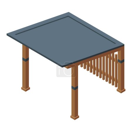 Illustration for Wood pergola icon isometric vector. House construction. Summer roof - Royalty Free Image