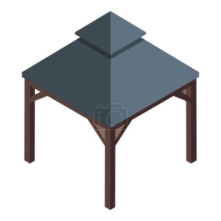 Illustration for Summer pergola icon isometric vector. House building. Wood design - Royalty Free Image