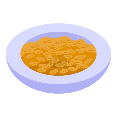 Téléchargez les illustrations : Alimentation ayurvédique icône de blé vecteur isométrique. Nutrition alimentaire. Naturel holistique - en licence libre de droit