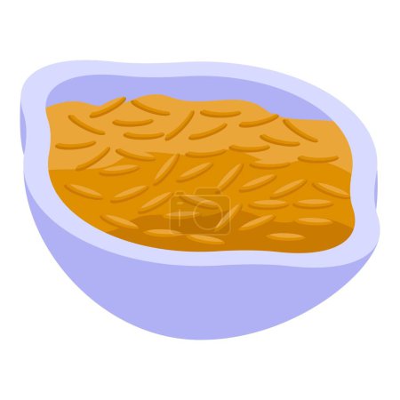 Téléchargez les illustrations : Alimentation ayurvédique icône de blé vecteur isométrique. Style de vie alimentaire. Cuisine holistique - en licence libre de droit