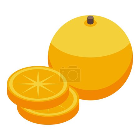Téléchargez les illustrations : Icône de régime orange vecteur isométrique. Nutrition alimentaire. Alimentation - en licence libre de droit