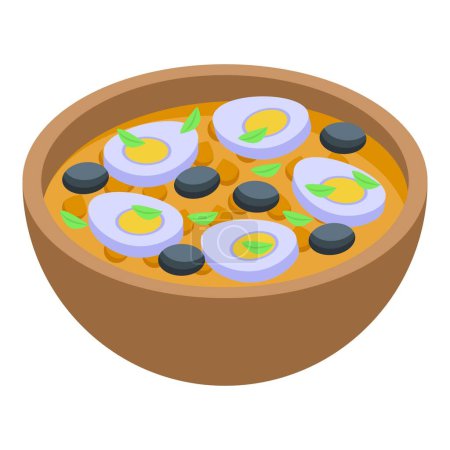 Portuguese egg soup icon isometric vector. Cod food. Meal menu