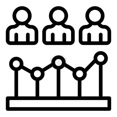 Illustration for Population growth icon outline vector. Graph increase. Customer team - Royalty Free Image