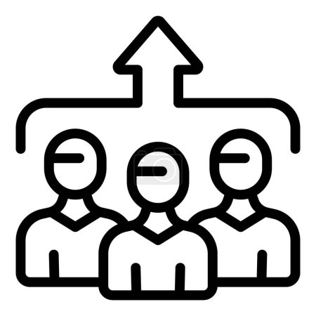 Illustration for Increase population icon outline vector. Team trend. Social data - Royalty Free Image