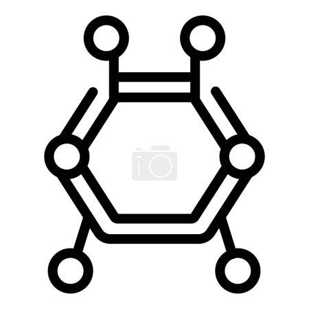 Illustration for Enzymes formula icon outline vector. Amino peptide. Structure chain - Royalty Free Image