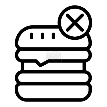 Illustration for No enzymes burger icon outline vector. Amino peptide. Structure chain - Royalty Free Image