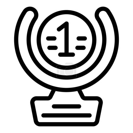 First place award icon outline vector. Trophy cup. Star medal