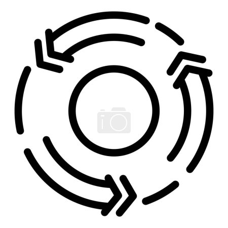 Eco cycle icon outline vector. Station energy. Alternative energy