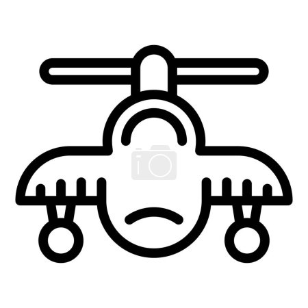 Illustration for Coast guard helicopter icon outline vector. Sea rescue. Air transport - Royalty Free Image