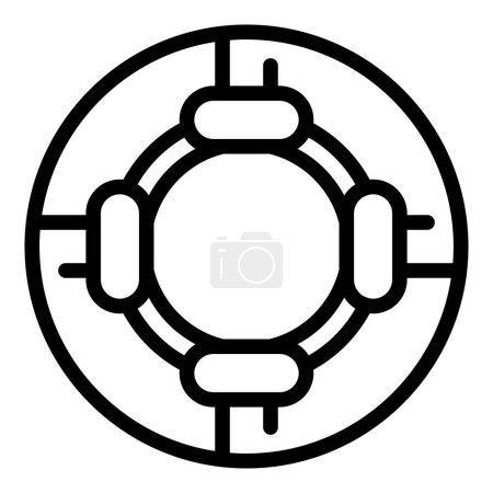 Illustration for Lifebuoy icon outline vector. Coast guard. Sea rescue - Royalty Free Image