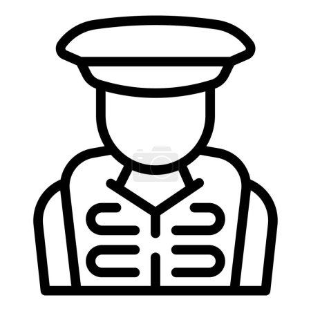 Illustration for Coast guard man icon outline vector. Emergency boat. Air military - Royalty Free Image