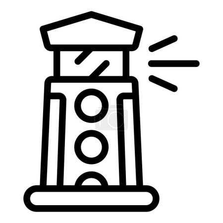 Illustration for Coast lighthouse icon outline vector. Emergency guard. Sea rescue - Royalty Free Image