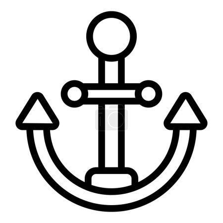 Illustration for Ship anchor icon outline vector. Guard emergency. Sea coast - Royalty Free Image