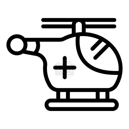Illustration for Medical helicopter icon outline vector. Emergency guard. Coast rescue - Royalty Free Image