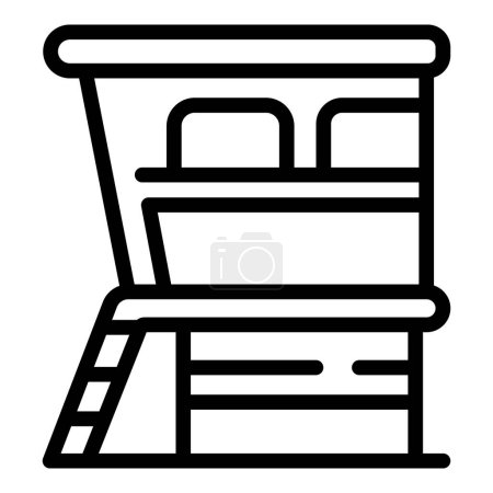 Illustration for Sea guard house icon outline vector. Coast rescue. Air transport - Royalty Free Image