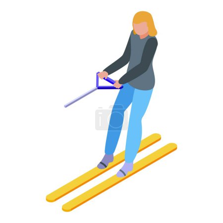 Illustration for Sport water ski icon isometric vector. Game sport. Summer sea - Royalty Free Image