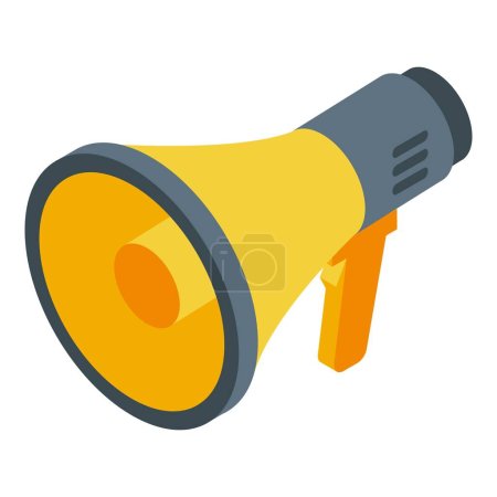 Illustration for Megaphone video editing icon isometric vector. Media software. Content motion - Royalty Free Image